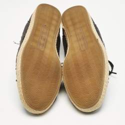 Dolce & Gabbana Navy Blue Canvas Lace Up Espadrille Size 41.5