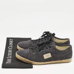 Dolce & Gabbana Navy Blue Canvas Lace Up Espadrille Size 41.5