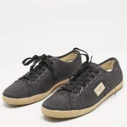 Dolce & Gabbana Navy Blue Canvas Lace Up Espadrille Size 41.5