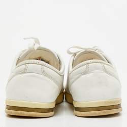 Dolce & Gabbana White Leather Logo Plaque Low Top Sneakers Size 41.5