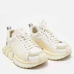 Dolce & Gabbana White Leather and Suede Super King Sneakers Size 41