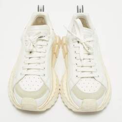Dolce & Gabbana White Leather and Suede Super King Sneakers Size 41