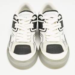 Dolce & Gabbana White/Black Leather and Rubber Custom 2.Zero Sneakers Size 43