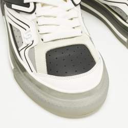 Dolce & Gabbana White/Black Leather and Rubber Custom 2.Zero Sneakers Size 43