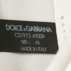 Dolce & Gabbana White/Black Leather and Rubber Custom 2.Zero Sneakers Size 43