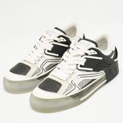 Dolce & Gabbana White/Black Leather and Rubber Custom 2.Zero Sneakers Size 43