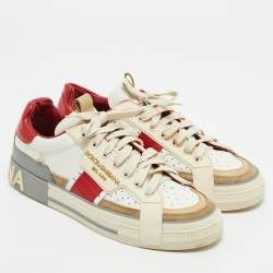 Dolce & Gabbana Multicolor Leather and Suede Custom 2.Zero Sneakers Size 43