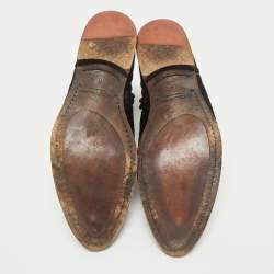Dolce & Gabbana Brown Calf Hair and Suede Ankle Length Boots Size 42