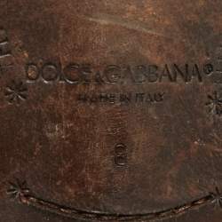 Dolce & Gabbana Brown Calf Hair and Suede Ankle Length Boots Size 42
