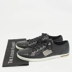 Dolce & Gabbana Black Leather Low Top Sneakers Size 44