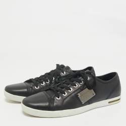 Dolce & Gabbana Black Leather Low Top Sneakers Size 44