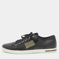 Dolce & Gabbana Black Leather Low Top Sneakers Size 44