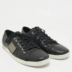 Dolce & Gabbana Black Leather Low Top Sneakers Size 44