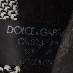 Dolce & Gabbana White/Black Knit Fabric and Rubber Sorrento Slip-On Sneakers Size 42