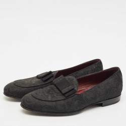 Dolce & Gabbana Black Jacquard Baroque Slip On  Loafers Size 40