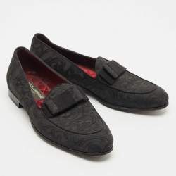 Dolce & Gabbana Black Jacquard Baroque Slip On  Loafers Size 40