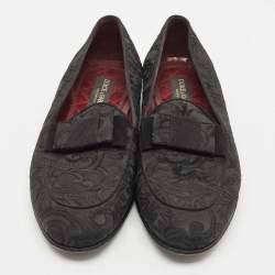 Dolce & Gabbana Black Jacquard Baroque Slip On  Loafers Size 40