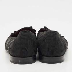 Dolce & Gabbana Black Jacquard Baroque Slip On  Loafers Size 40