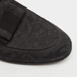 Dolce & Gabbana Black Jacquard Baroque Slip On  Loafers Size 40