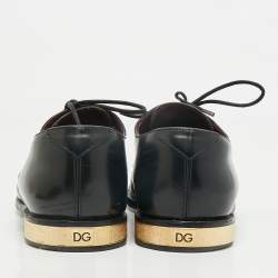 Pre Owned Dolce & Gabbana Black Leather Lace Up Derby Size 40