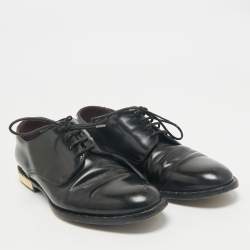 Pre Owned Dolce & Gabbana Black Leather Lace Up Derby Size 40