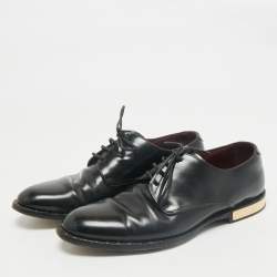 Pre Owned Dolce & Gabbana Black Leather Lace Up Derby Size 40