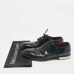 Pre Owned Dolce & Gabbana Black Leather Lace Up Derby Size 40