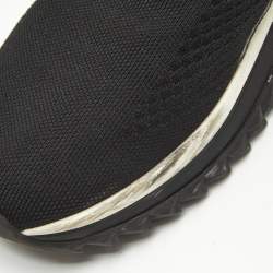 Dolce & Gabbana Black/White Knit Fabric Sorrento Slip On Sneakers Size 41