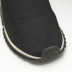 Dolce & Gabbana Black/White Knit Fabric Sorrento Slip On Sneakers Size 41
