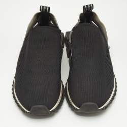 Dolce & Gabbana Black/White Knit Fabric Sorrento Slip On Sneakers Size 41