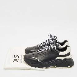 Dolce & Gabbana Black/White Leather Daymaster Low Top Sneakers Size 41