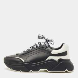 Dolce & Gabbana Black/White Leather Daymaster Low Top Sneakers Size 41
