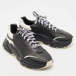 Dolce & Gabbana Black/White Leather Daymaster Low Top Sneakers Size 41