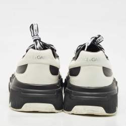 Dolce & Gabbana Black/White Leather Daymaster Low Top Sneakers Size 41