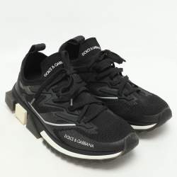 Dolce & Gabbana Black Mesh Sorrento Low Top Sneakers Size 41