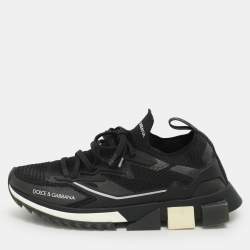 Dolce & Gabbana Black Mesh Sorrento Low Top Sneakers Size 41