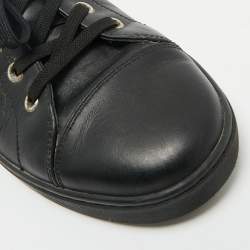 Dolce & Gabbana Black Leather Lace Up Sneakers Size 40