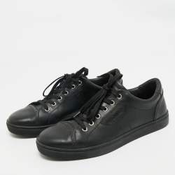 Dolce & Gabbana Black Leather Lace Up Sneakers Size 40