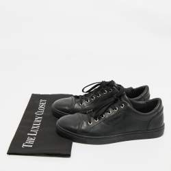 Dolce & Gabbana Black Leather Lace Up Sneakers Size 40