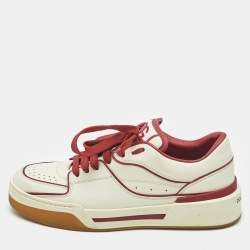 Dolce & Gabbana Beige/Red Leather New Roma Sneakers Size 41