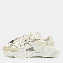 Dolce & Gabbana White Nylon and Suede Space Low Top Sneakers Size 43.5