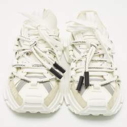 Pre Owned Dolce & Gabbana White Nylon and Suede Space Low Top Sneakers Size 43.5