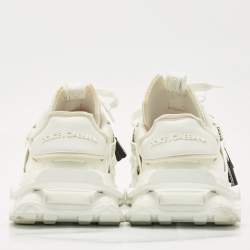 Pre Owned Dolce & Gabbana White Nylon and Suede Space Low Top Sneakers Size 43.5