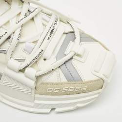 Pre Owned Dolce & Gabbana White Nylon and Suede Space Low Top Sneakers Size 43.5