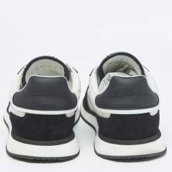 Dolce & Gabbana Black/White Mesh and Suede DG Low Top Sneakers Size 41