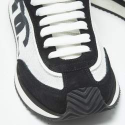 Dolce & Gabbana Black/White Mesh and Suede DG Low Top Sneakers Size 41