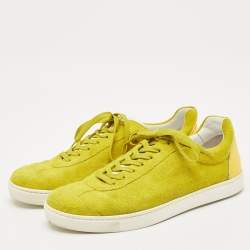 Pre Owned Dolce & Gabbana Green Suede and Leather Low Top Sneakers Size 43