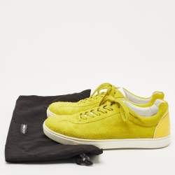 Pre Owned Dolce & Gabbana Green Suede and Leather Low Top Sneakers Size 43