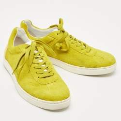 Pre Owned Dolce & Gabbana Green Suede and Leather Low Top Sneakers Size 43