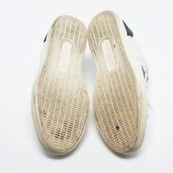 Pre Owned Dolce & Gabbana Navy Blue/White Suede and Leather Low Top Sneakers Size 41